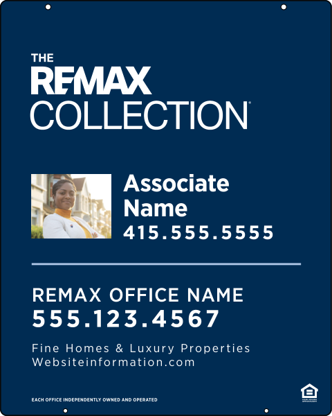 Collection Associate Name w Photo & Fine Homes Luxury Properties Hanging Sign Panel,  30h x 24w, Steel